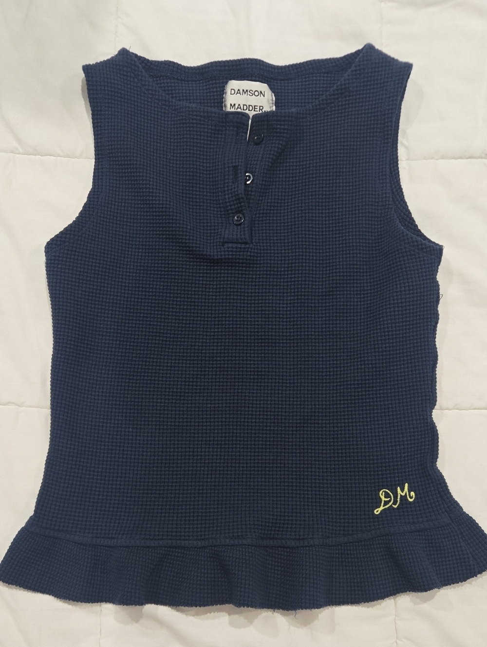 Damson Madder Hattie Waffle Cami Navy Blue